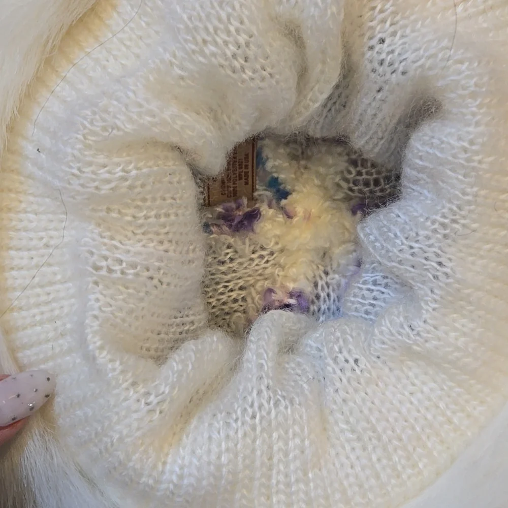 New Vintage Aris Isotoner Snowflake Pattern Knit Thermal Faux Fur Hat - Picture 7 of 9